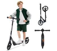 Nattork Kick Scooter for Kids 6+ Years Teens Adults - 240LB Weight Capacity, Front Shock Absorber and Adjustable Handlebar - Smooth Ride with 8" Sturdy Wheels, Ideal for Outdoor Sports Black