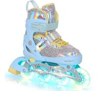 Nattork Kids Inline Skates for Girls Kids, 4 Sizes Adjustable Girls Blades Roller for Ages 3-12 with Light up Wheels & Safety Protection - Cool Birthday Gift for Indoor Outdoor Sports