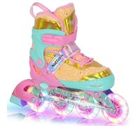 Nattork Kids Inline Skates for Girls Kids, 4 Sizes Adjustable Girls Blades Roller for Ages 3-12 with Light up Wheels & Safety Protection - Cool Birthday Gift for Indoor Outdoor Sports