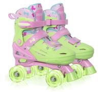 Nattork Kids Roller Skates for Girls Boys, 4 Size Adjustable Quad Skates for Kids with Light up Wheels - Wonderful Birthday Gift Indoor Outdoor Sports