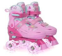 Nattork Kids Roller Skates for Girls Boys, 4 Size Adjustable Quad Skates for Kids with Light up Wheels - Wonderful Birthday Gift Indoor Outdoor Sports