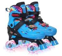Nattork Kids Roller Skates for Girls Boys, 4 Size Adjustable Quad Skates for Kids with Light up Wheels - Wonderful Birthday Gift Indoor Outdoor Sports
