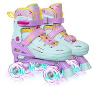 Nattork Kids Roller Skates for Girls Boys, 4 Size Adjustable Quad Skates with Light up Wheels - Wonderful Birthday Gift Indoor Outdoor Sports