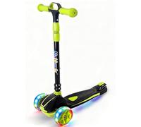 Nattork Light-Up 3-Wheels Scooter for Kids & Toddlers Ages 3-12 with 4 Adjustable Height for Boys & Girls,220LB Weight Capacity for Children3-5, 5-8, 6-12 Green