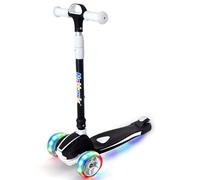 Nattork Light-Up 3-Wheels Scooter for Kids & Toddlers Ages 3-12 with 4 Adjustable Height for Boys & Girls,220LB Weight Capacity for Children3-5, 5-8, 6-12 White