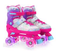 Nattork Roller Skates for Girls, 4 Sizes Adjustable Girls Roller Skates for Ages 3-12 with Light up Wheels & Safety Protection - Cool Birthday Gift for Indoor Outdoor Sports