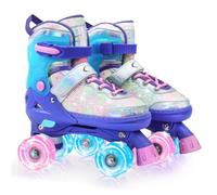Nattork Roller Skates for Girls, 4 Sizes Adjustable Girls Roller Skates for Ages 3-12 with Light up Wheels & Safety Protection - Cool Birthday Gift for Indoor Outdoor Sports