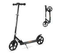 Nattork Scooter for Children 8-12, Teenagers and Adults, Height Adjustable, Foldable Kick Scooter with Large, Scooter for Boys and Girls, Black