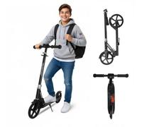 Nattork Scooter for Kids 8-12, Teens and Adults- Adjustable Height Folding Kick Scooter with Large Sturdy Wheels for Smooth Ride, Lightweight, Anti-Shock Suspension, Scooter for Boys and Girls