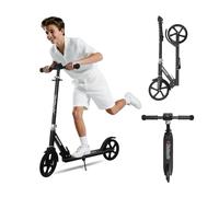 Nattork Scooter for Kids 8-12, Teens and Adults- Adjustable Height Folding Kick Scooter with Large Sturdy Wheels for Smooth Ride, Lightweight, Anti-Shock Suspension, Scooter for Boys and Girls