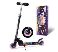 Nattork Scooter for Kids Ages 3-8 - Kick Kids Scooters for Boys Girls Light up Wheels Portable Lightweight Folding Design with Reducing System and Adjustable Height Handlebars and up to 110 Lbs