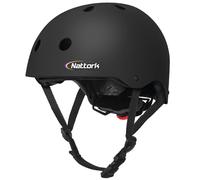Nattork Skateboard Black Helmet Protective Gear for Kids Multi-Sport Scooter Helmet with Removable Liner for Bike, Scooter, Inline Skate, Roller Skate, Suitable for Kids