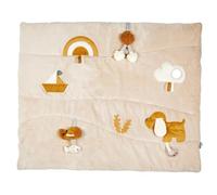 Nattou 15-Activity Playmat with Thick Padding, Machine Washable, Foldable, Space-Saving Storage, 100 Percent Super Soft Polyester, PETA Approved and Vegan, Charlie the Dog, Caramel, 100 x 80 cm