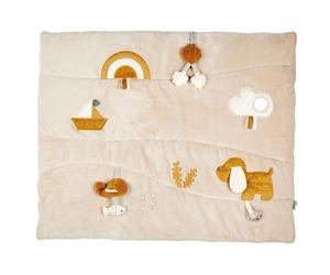 Nattou 15-Activity Thick-Padded Playmat/Crawling Blanket, Detachable Toys, Machine Washable, Foldable, Space-Saving Storage, 100 Percent Super Soft Polyester, PETA Approved, Dog Charlie, 100 x 80 cm