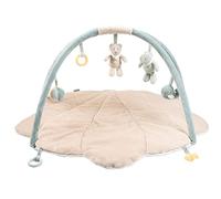 Nattou 20-Activity Thick-Padded Playmat with Arches, Detachable Toys, Machine Washable, Space-Saving Storage, PETA Approved, Vegan, Crocodile Romeo, Bear Jules, Whale Sally Collection, Beige, 90x80 cm
