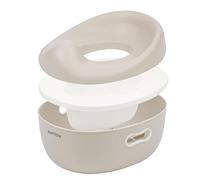 Nattou 3-in-1 Baby Potty + Stool + Toilet Seat, Acrylonitrile Butadiene Styrene (ABS), Beige, 34 x 28.5 x 21 cm