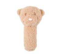 Nattou Baby Rattle Toy, Funny Sounds, Extra Soft Cuddly Teddy Fabric, First Playmate, Machine Washable, 100% Polyester, 14 x 5 x 6 cm, Caramel Bear