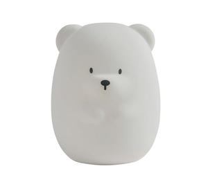 Nattou - Bear Night Light, Baby Sleep Aid, Toddler Comfort Light, 7 Colours, BPA Free, 16cm, PETA Approved Vegan Silicone, White