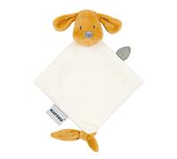 Nattou Comforter Doudou with Ties, 30 x 20 cm, Cuddly Snuggle Blankie, Security Blanket, Extra Soft Cotton/Polyester, Machine Washable, PETA-Approved Vegan, Jacquard, Caramel Charlie the Dog, Vanilla