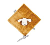 Nattou Comforter Doudou with Ties, 40 x 40 cm, Cuddly Snuggle Blankie, Security Blanket, 100 Percent Super Soft Polyester, Machine Washable, PETA-Approved Vegan, Vanilla Charlie the Dog, Caramel