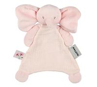 Nattou FanFan Mini Cuddly Blanket, Elephant, Companion from Birth, Approx. 25 cm, Polyester, Pink