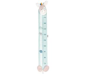 Nattou Horse-Tim Measuring Stickfor Children's Rooms from 80 to 160 cm, Tim and Tiloo Collection, 117 x 20 x 8 cm, Blue/Beige
