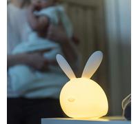 Nattou LED-Night Light Bunny of Silicone, Voice Activation, 7 Colours, BPA-Free