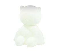 Nattou Led Night Light Cat Made of Silicone, 7 Colors in 4 Light Intensities, Bpa 13.5 X 10.5 X 14 cm, White