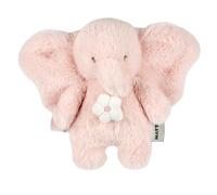 Nattou Mini Music Box Made of Long Pile Plush, Elephant, Wiegellied "La-Le-Lu", with Ring, Approx. 20 cm, 100% Polyester, FanFan, Pink
