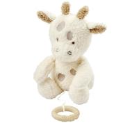 Nattou Music Box Baby Giraffe Wiegellied "La-Le-Lu" with Ring, 100% Polyester, Teddy, Ecru