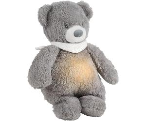 Nattou - Night Light Cuddly Bear Sleepy, Light Up Bear, Baby/Toddler Comforter, Night Light for Children, Baby White Noise Machine, Baby and Toddler Sleep Aid, PETA Approved and Vegan, Grey