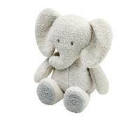 Nattou Teddy - Cuddly Elephant, Develops Fine Motor Skills, Huggable Fluffy Soft Fur Plush Toy, 100% Polyester, Machine Washable, 30 cm, Grey