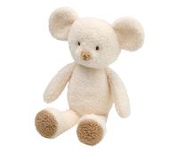 Nattou Plush Soft Toy, Stuffed Animal, Huggable Cuddly Companion, Super-Soft Teddy Fabric Material, Develops Fine Motor Skills, Machine Washable, PETA-Approved Vegan, Mouse, Ecru