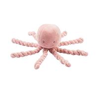 Nattou Plush Soft Toy, Stuffed Animal, Huggable Cuddly Companion, Umbilical Cord Design Reassures Baby, Develops Fine Motor Skills, Machine Washable, PETA-Approved Vegan, Octopus, Old Pink
