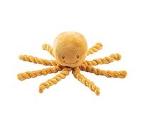 Nattou Plush Soft Toy, Stuffed Animal, Cuddly Companion, Umbilical Cord Design Reassures Baby, Machine Washable, 100 Percent Super Soft Polyester, PETA-Approved Vegan, Lapidou Octopus, Yellow, 25 cm