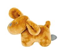 Nattou Plush Soft Toy with Rattle, Stuffed Animal, Cuddly Companion for Home or Travel, Machine Washable, 100 Percent Super Soft Polyester, PETA-Approved Vegan, Charlie Dog, Caramel, 15 cm