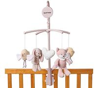 Nattou Polyester Music Box Fox, Rabbit and Bird Gentle "La-Le-Lu" Approx. 65 x 31 cm Pink Alice and Pomme