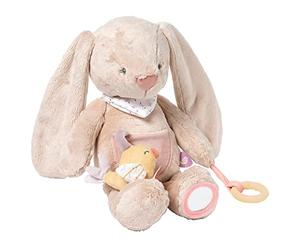 Nattou Pomme Active Cuddly Toy Rabbit Polyester with Various Activities Approx. 40 cm Alice and Pomme Dusky Pink