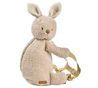 Nattou Rabbit Teddy Backpack - Soft Plush Bag for Toddlers Lightweight & Adjustable Straps, Ideal for Nursery, Travel & Preschool Cuddly First Backpack Gift, Ecru