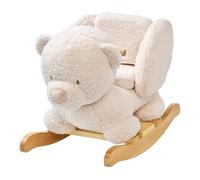 Nattou Rocking Toy, Teddy Bear “TEDDY” in Ecru, 59 cm - Plush Ride-On Rocker for Infants and Toddlers