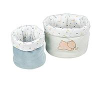 Nattou Romeo, Jules and Sally Storage Baskets, Set of 2, Diameter 20 cm + Diameter 15 cm, Dark Blue/Light Blue