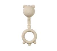 Nattou Silicone Rattle, Teddy Bear, Approx. 16 cm, BPA Free, Silicone, Clay