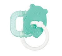 Nattou Silicone Teether + Hanging Animal, 2-in-1 Cooling Water-Filled Element Teether, Refrigeratable, Ergonomic Design, BPA Free, PETA-Approved Vegan, 10 cm, Green Bear