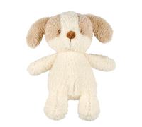 Nattou Teddy Baby Plush Dog - 25 cm Soft Cuddle Toy, White & Beige, Infant Comforter for Newborns & Toddlers 0+