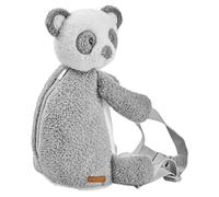Nattou Teddy Panda Toddler Backpack - Soft Plush Daycare Bag with Adjustable Straps & Chest Clip, Nursey and Travel - Machine Washable - 20x20x30cm