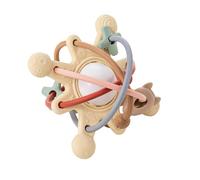 Nattou Teether with Rattle Galaxy Silicone, 10 cm, Beige