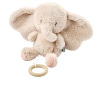 Nattou Toy Toy Toy Made of Long Pile Plush, Elephant, Wiegellied "La-Le-Lu", with Ring, Polyester, FanFan, Sand
