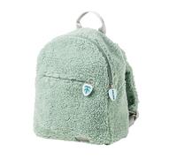 Nattou Unisex Kid's Backpack/School Bag, Soft Teddy Fabric, 100% Polyester, Machine Washable, Green