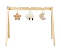 Nattou Wooden Arch, Star, Cloud and Moon, with Games and Numerous Activities, Wood/Polyester, Teddy, Beige