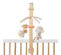 Nattou Wooden Musical Mobile Mila Cow Lana and Zoe Cat, One Size cm, Sand Beige